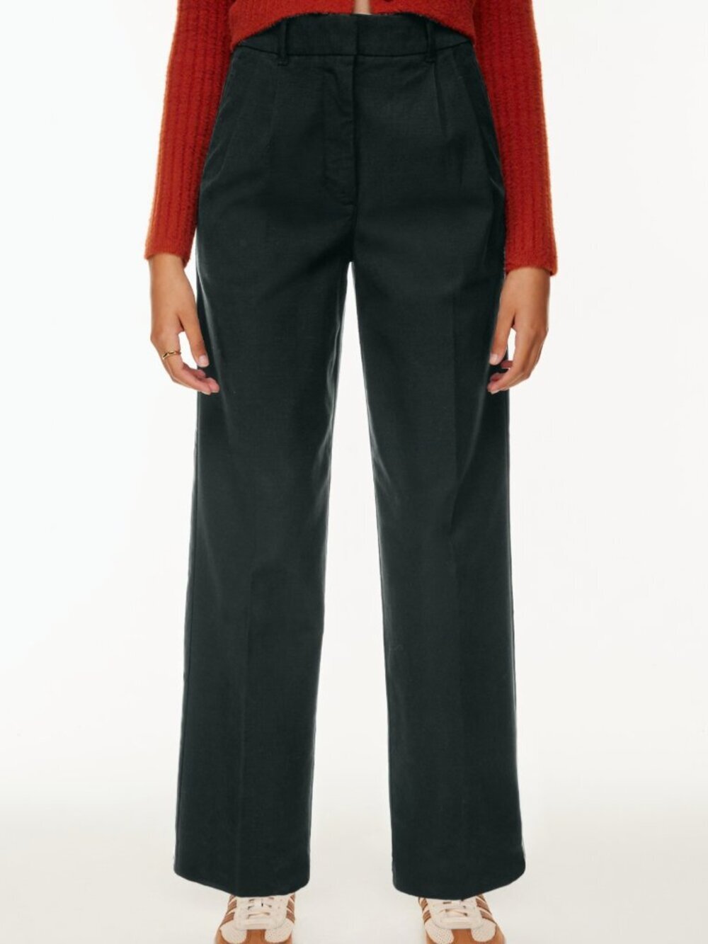 Wilfred Free Dion Pant Black Pleated High Waisted Size 2 Straight Leg Aritzia